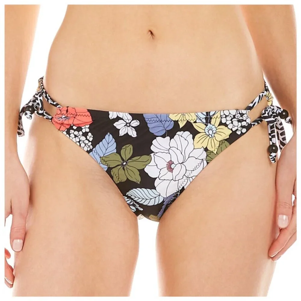 NWT Jessica Simpson Floral Print Bikini Bottom, Size Medium